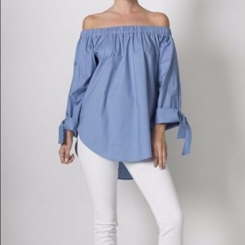 Striped off the shoulder top size: